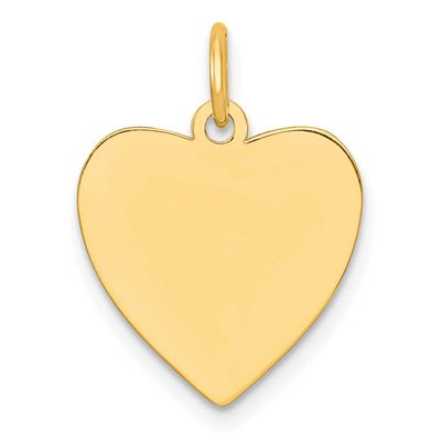 Engraveable Heart Polished Disc Charm Sterling Silver Gold-Plated, MPN: QM570G/27, UPC: