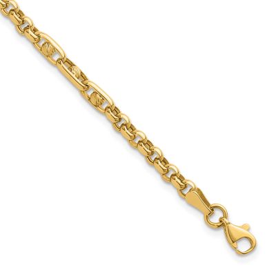 Diamond-Cut 7.5 Inch Fancy Link Bracelet 14k Gold Polished, MPN: SF3169-7.5, UPC: