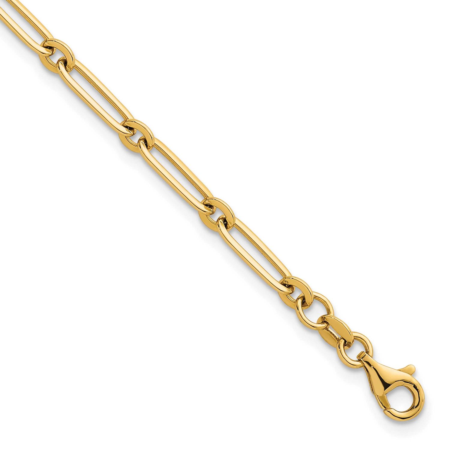 Paperclip Link 3.75mm Bracelet 14k Gold Polished, MPN: SF3259-7.25, UPC: