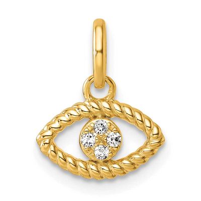 Diamond Twisted Evil Eye Pendant 14k Gold Polished, MPN: PM10754-005-YAA, UPC: