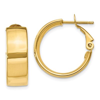 6.75mm Omega Back Hoop Earrings 10k Gold Polished, MPN: 10PRE736, UPC: