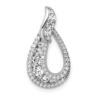 Polished Diamond Teardrop Chain Slide 22.3 Inch 14k White Gold, MPN: PM10790-060-WAA, UPC: