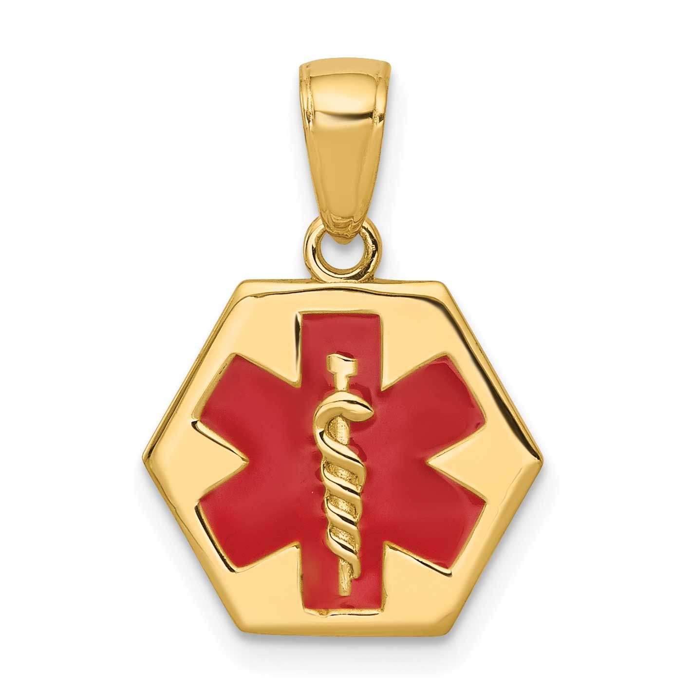 Enameled Medical Disk Pendant 10k Gold, MPN: 10XM522, UPC: