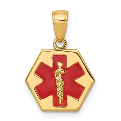 Enameled Medical Disk Pendant 10k Gold, MPN: 10XM522, UPC: