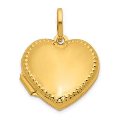 Border 18mm Heart Locket 14k Gold Polished, MPN: XL875, UPC: