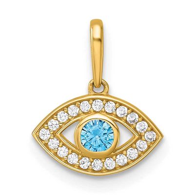 CZ Evil Eye Pendant 14k Gold Polished, MPN: YC1617, UPC: