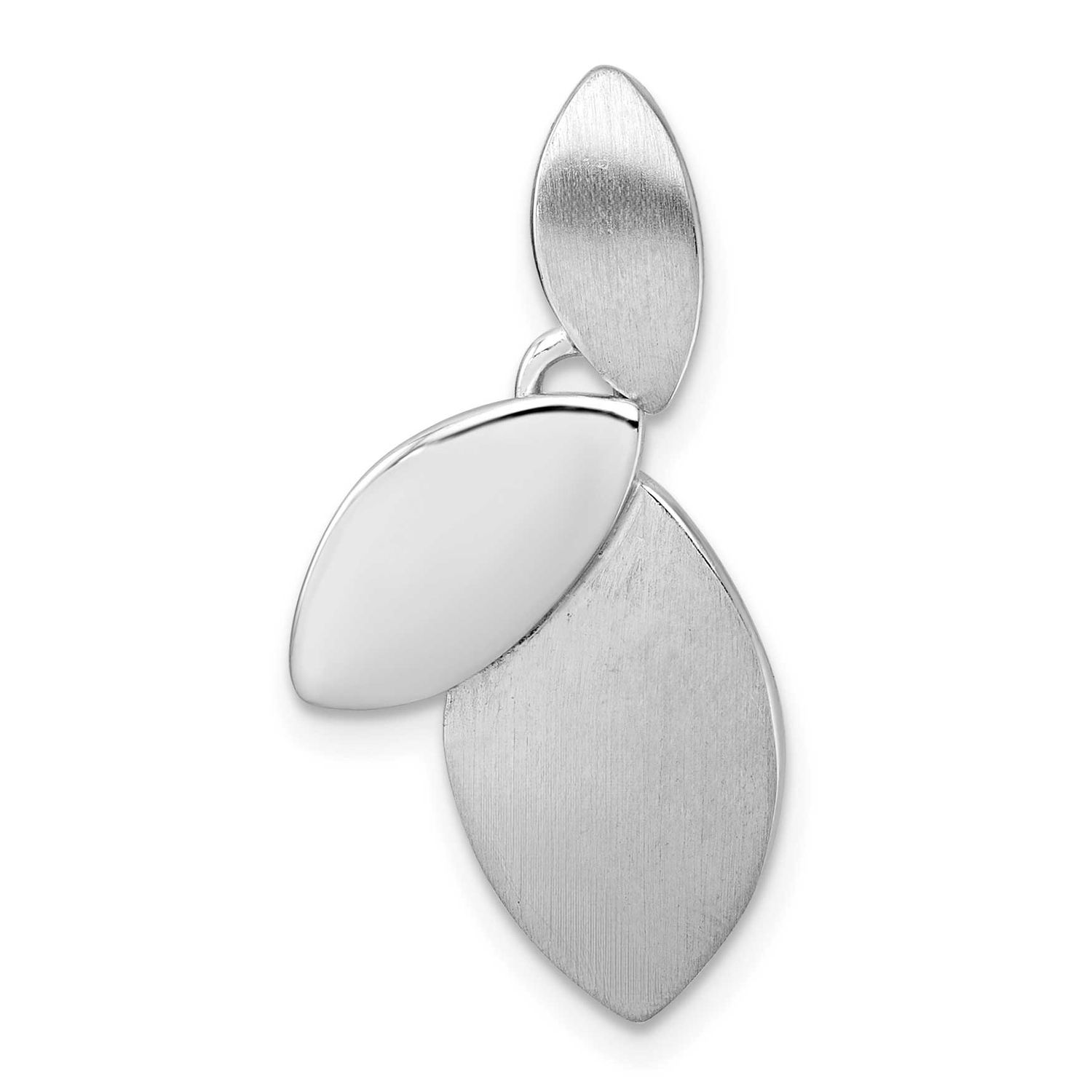 Brushed Polished Fancy Chain Slide Pendant 29 Inch Sterling Silver Rhodium-Plated Polished, MPN: QG…