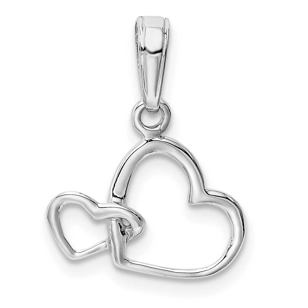 Polished Intertwined Double Heart Pendant 14k White Gold, MPN: M2128W, UPC: 637218163915