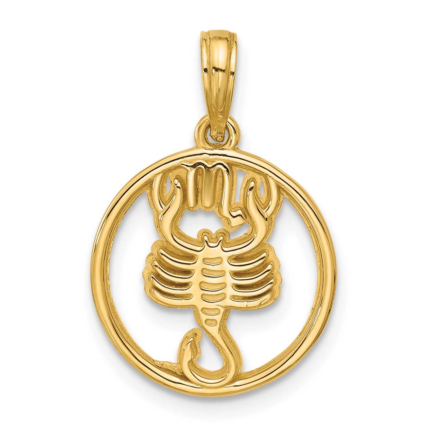 Round Scorpio Pendant 14k Gold Polished, MPN: D5738, UPC: