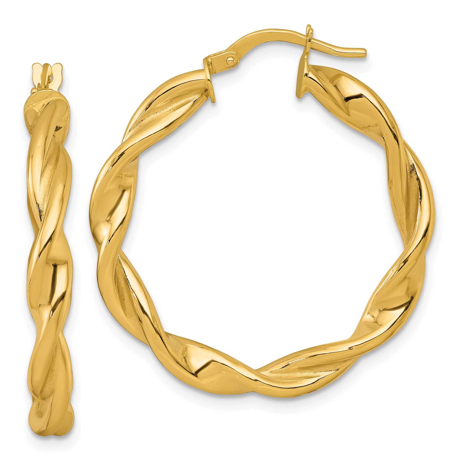 Twist Hoop Earrings 10k Gold Polished, MPN: 10ER385, UPC: