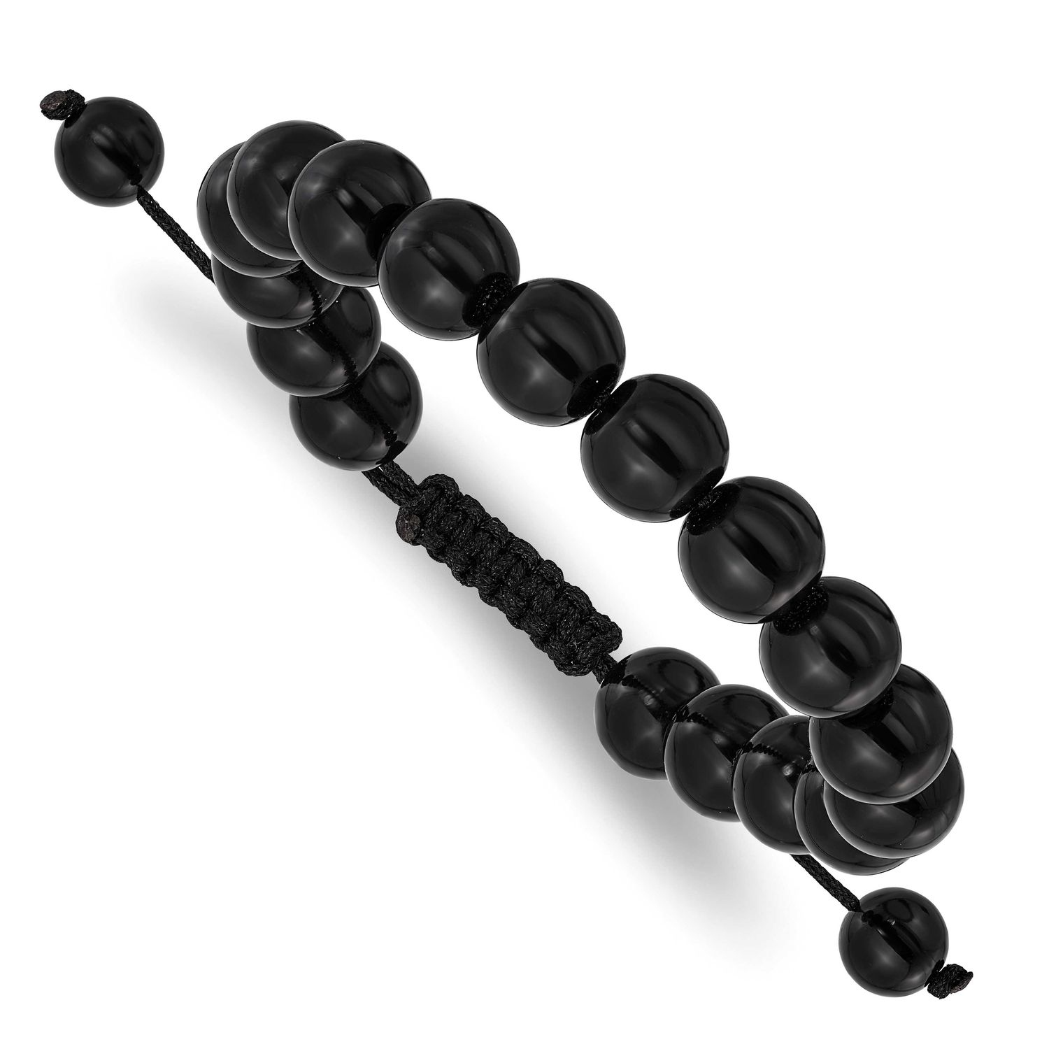 Bead Polyester Black Cord Bolo Adjustable Bracelet Onyx, MPN: BF3398, UPC: