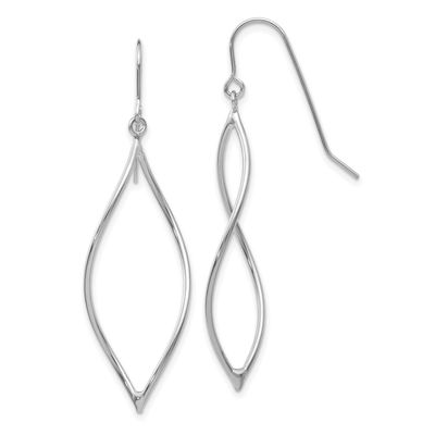 Polished Twisted Oblong Dangle Earrings 14k White Gold, MPN: TL837, UPC: 883957026800