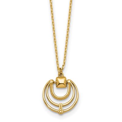 Textured 17 In Necklace 14k Gold Polished, MPN: SF3301-17, UPC: