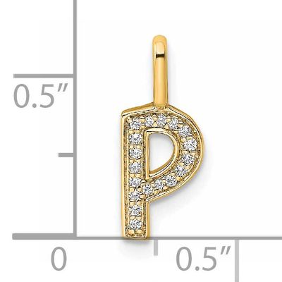 Diamond Letter P Initial Pendant 14k Gold, MPN: PM8367P-006-YA, UPC: