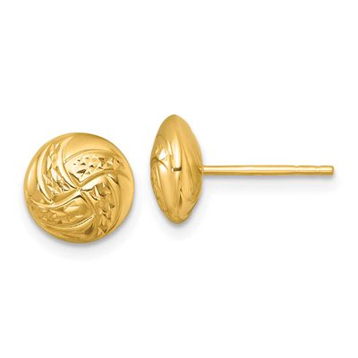 Textured Post Earrings 14k Gold Polished, MPN: H1138, UPC: