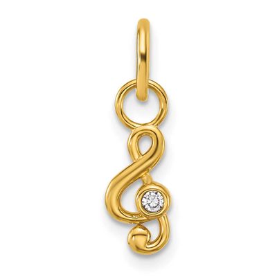 Diamond Music Treble Clef Charm 14k Gold Polished, MPN: PM10775-002-YAA, UPC: