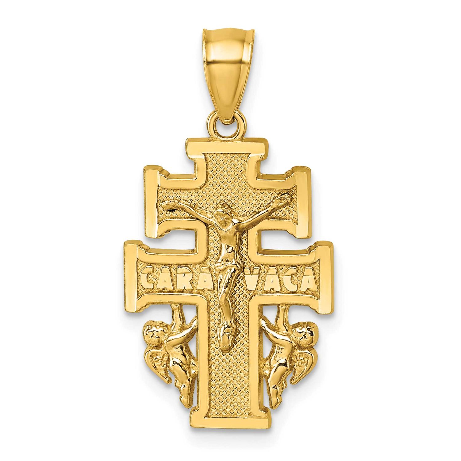 Textured Cara Vaca Cross Pendant 14k Gold Polished, MPN: K10099, UPC: