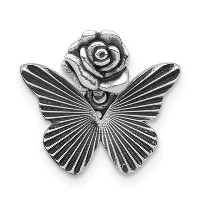 Butterfly with Flower Children&#39;s Pendant Sterling Silver Antiqued, MPN: QG7234P, UPC: