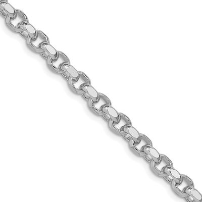 4mm Diamond-Cut Rolo Chain 18 Inch Sterling Silver Rhodium-Plated, MPN: QFC50R-18, UPC: