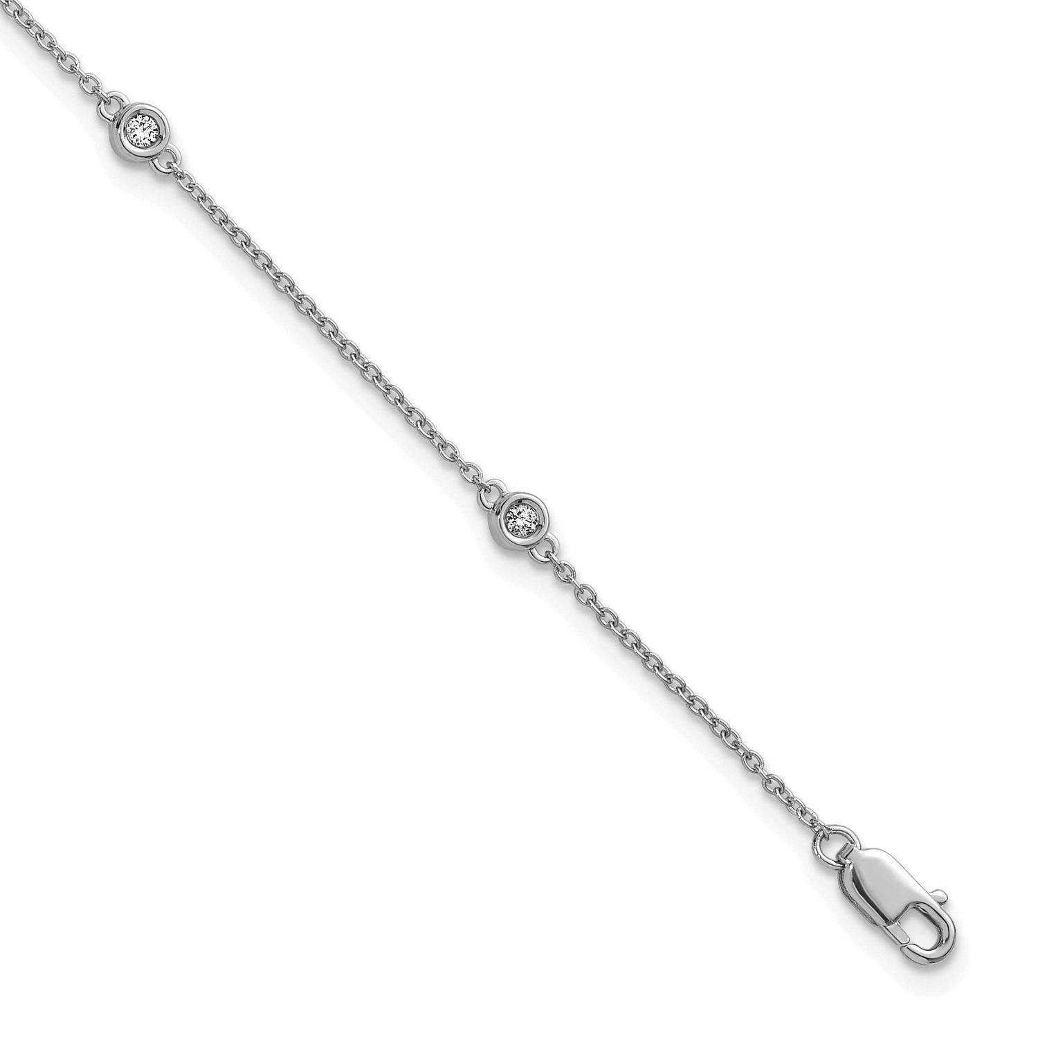 Diamond Station Cable Bracelet 14k White Gold, MPN: PM1011-013-WA-7, UPC: