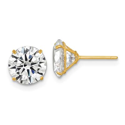 8mm CZ Stud Post Earrings 14k Gold Polished, MPN: XE3276CZ, UPC: