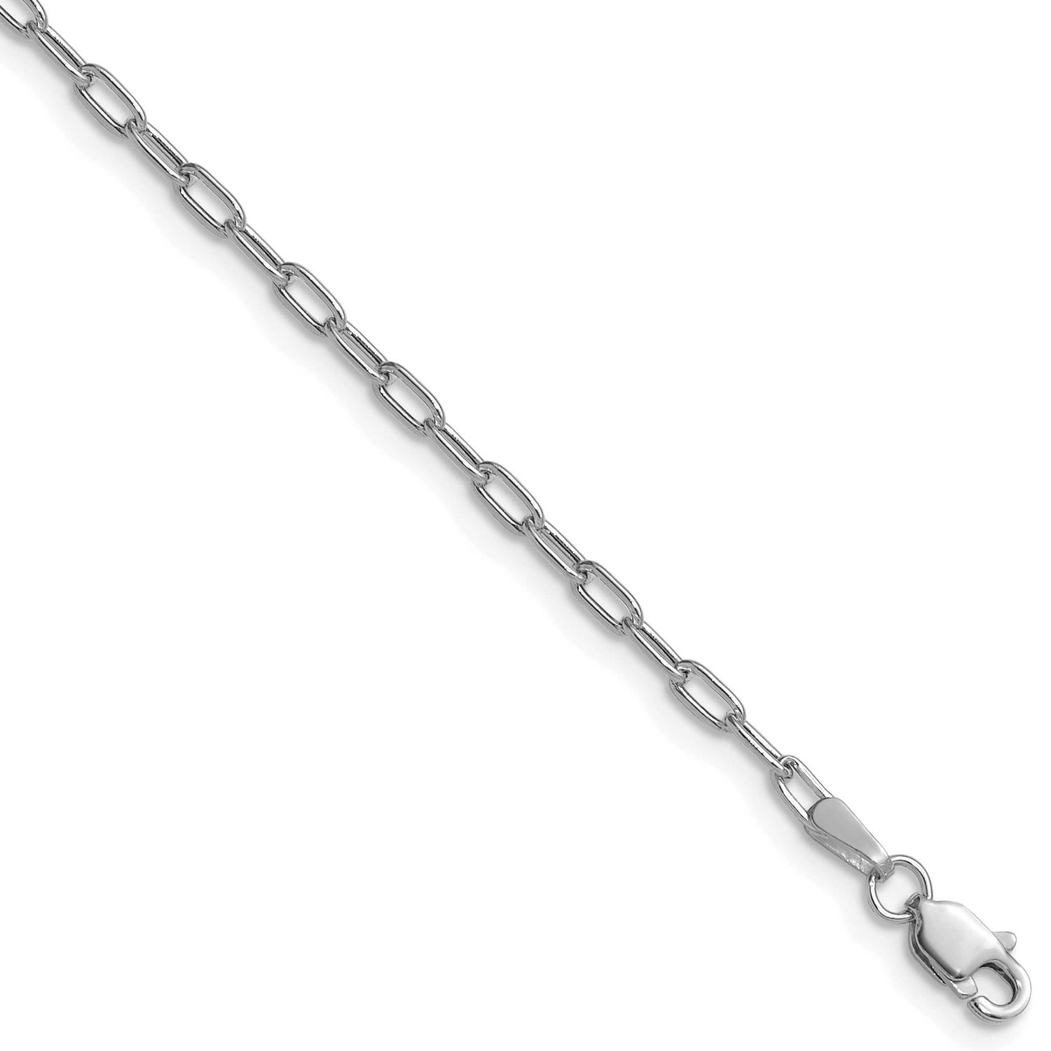 2.2mm Semi-Solid Beveled Paperclip Chain 30 Inch 14k White Gold, MPN: BC206W-30, UPC: