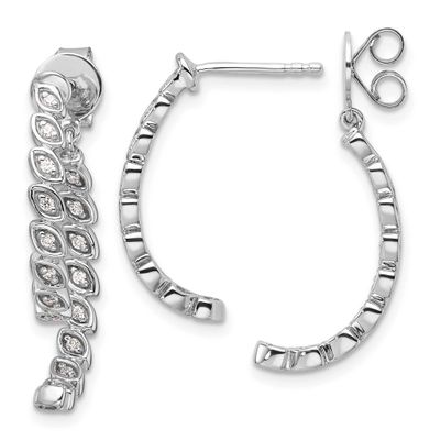 Polished Diamond Front and Back Dangle Earrings 14k White Gold, MPN: EM10173-021-WAA, UPC: