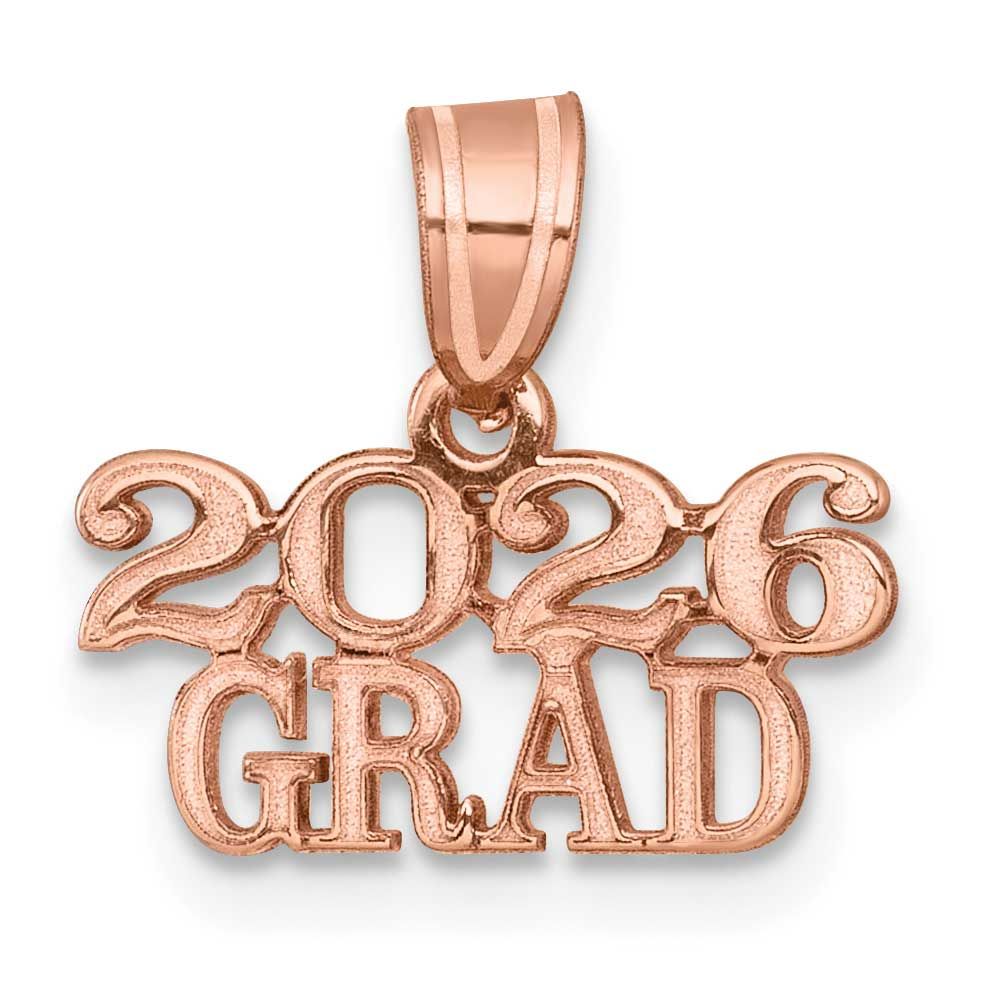 Polished 2026 Grad Charm 14k Rose Gold, MPN: K9985R-26, UPC: