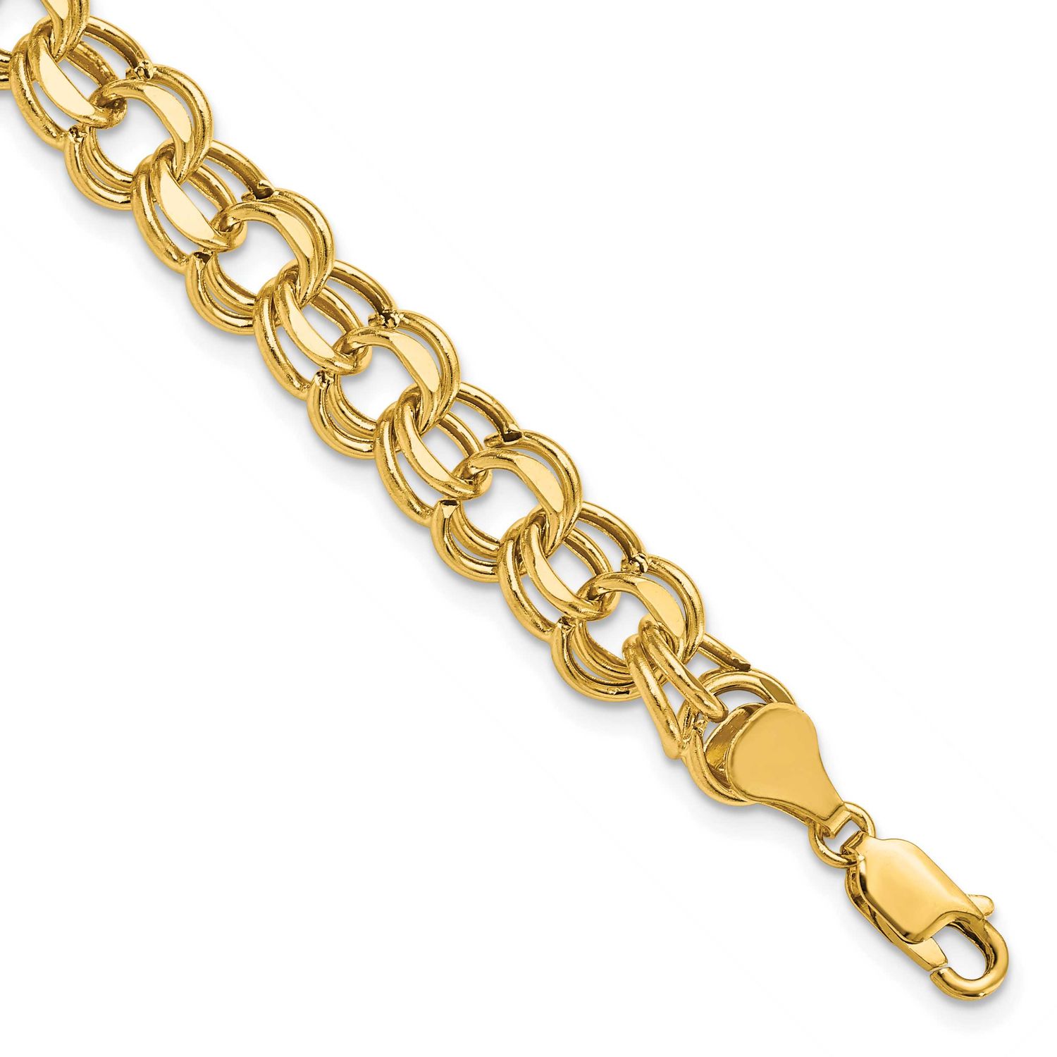 Lite 8mm Double Link Charm Bracelet 10k Gold, MPN: 10SSD4-7.25, UPC: