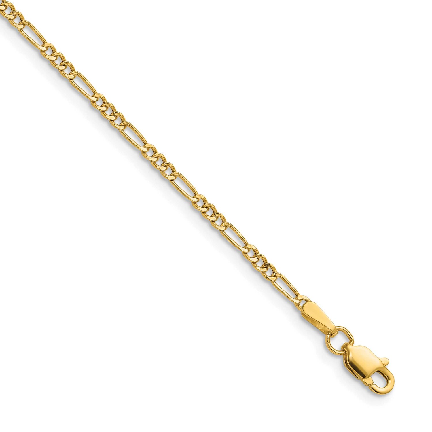 1.9mm Semi-Solid Figaro Chain 7 Inch 14k Gold, MPN: BC210-7, UPC: