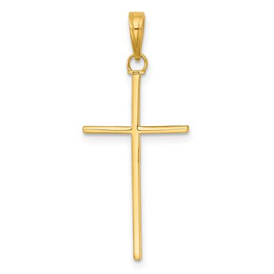 3-D and Polished Stick Cross Charm 14k Gold, MPN: K10073, UPC: