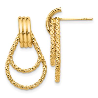 Textured Fancy Post Earrings 14k Gold Polished, MPN: T556, UPC: 191101371875