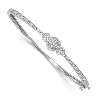 Polished Diamond Fashion Hinged Bangle 14k White Gold, MPN: BM10793-050-WAA, UPC: