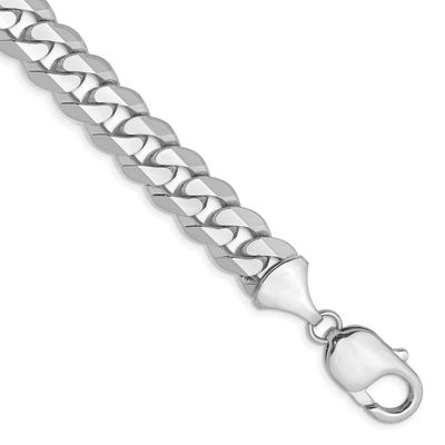 9.5mm Flat Beveled Curb Chain 8.5 Inch 14k White Gold, MPN: WFBU250-8.5, UPC: