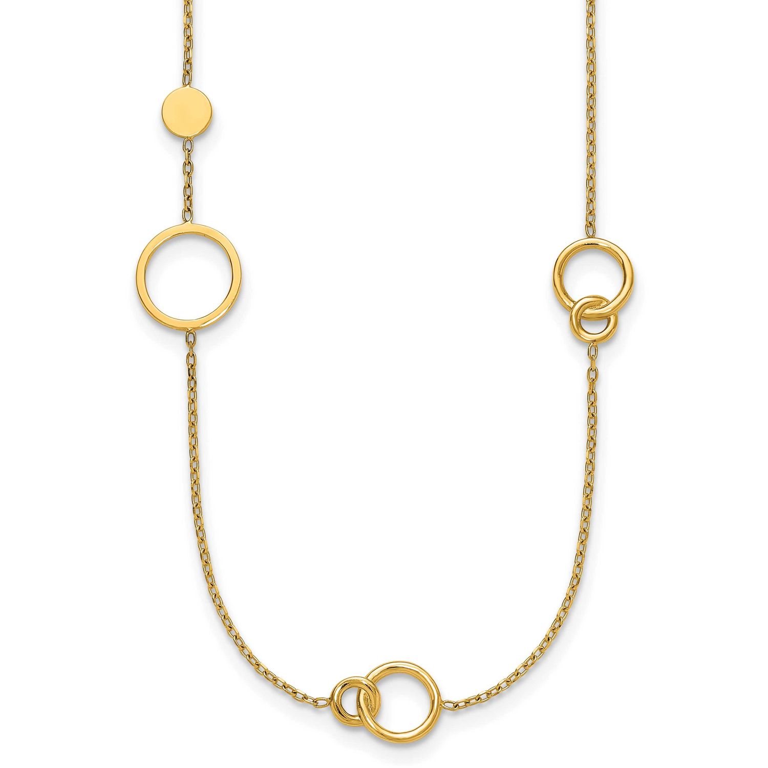 Circle Pattern Necklace 14k Gold Polished, MPN: SF3237-25.5, UPC:
