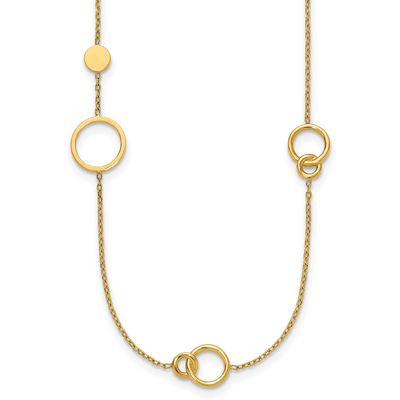 Circle Pattern Necklace 14k Gold Polished, MPN: SF3237-25.5, UPC: