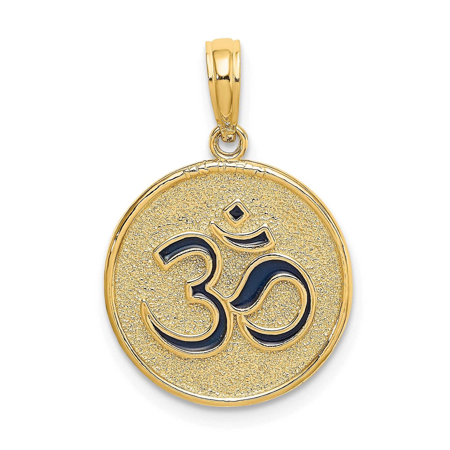 Enameled Om with Lotus Flower On Reverse Charm 14k Gold, MPN: K7051, UPC: 637218140558
