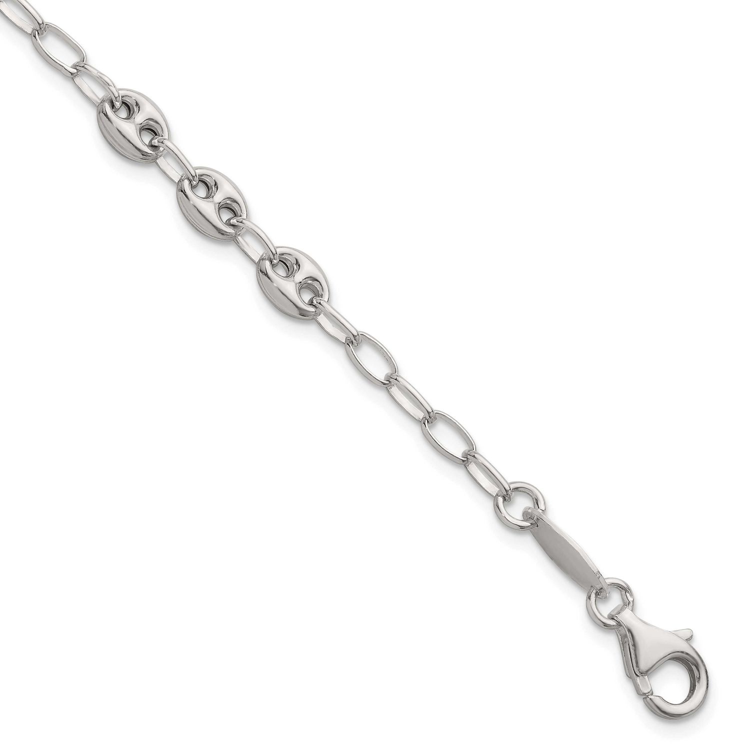 8In. Puffed Mariner Link Bracelet Sterling Silver, MPN: QG6922-8, UPC:
