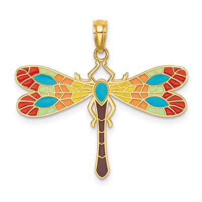 Multi Color Enamel Dragonfly Charm 14k Gold, MPN: K6986, UPC: 637218137695
