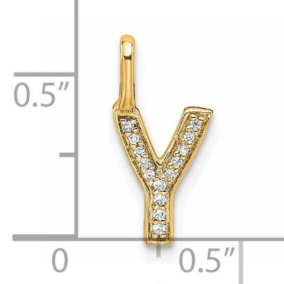 Diamond Letter Y Initial Pendant 14k Gold, MPN: PM8367Y-004-YA, UPC: