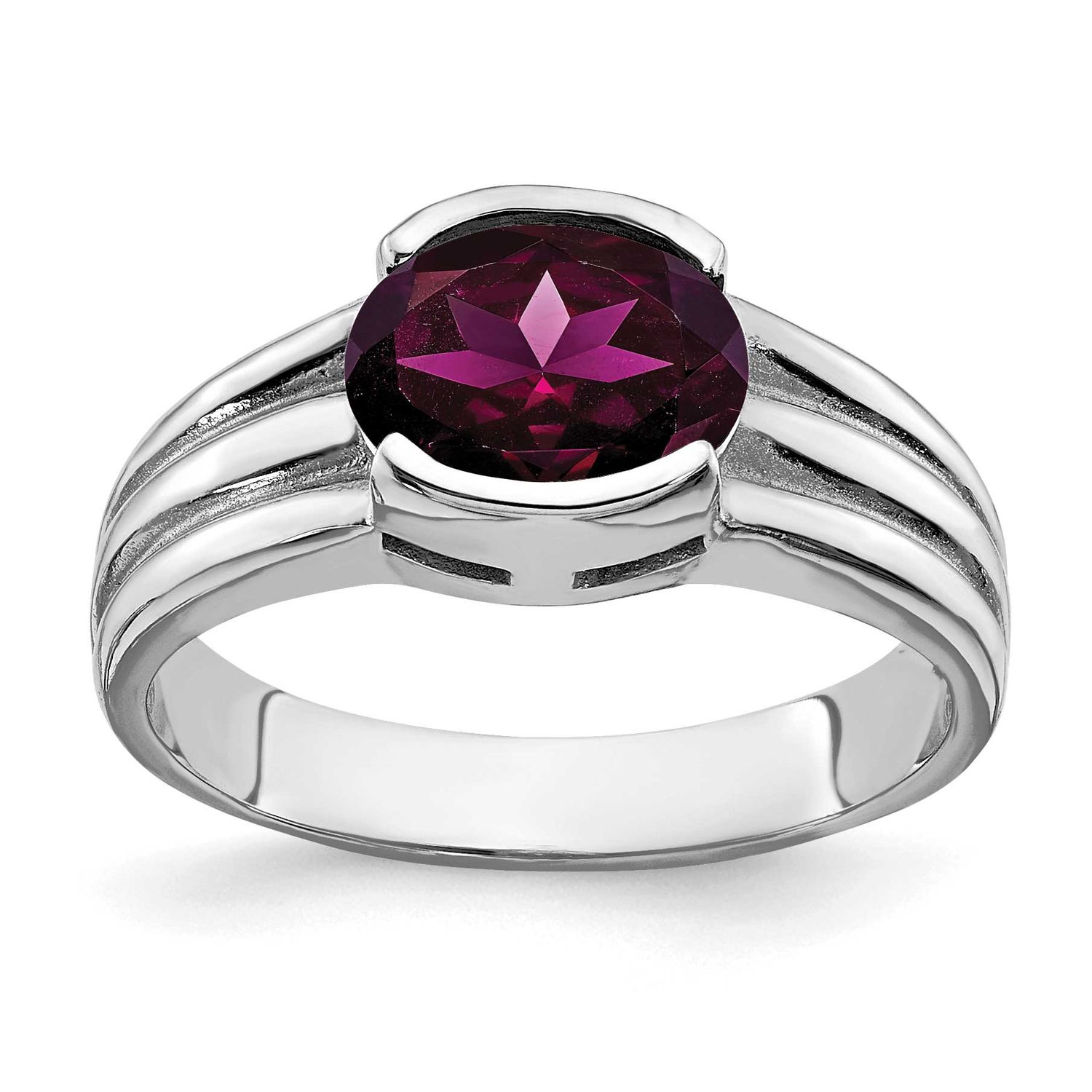 8x6mm Oval Rhodolite Garnet Ring 14k White Gold, MPN: Y4474RG, UPC: 883957402086