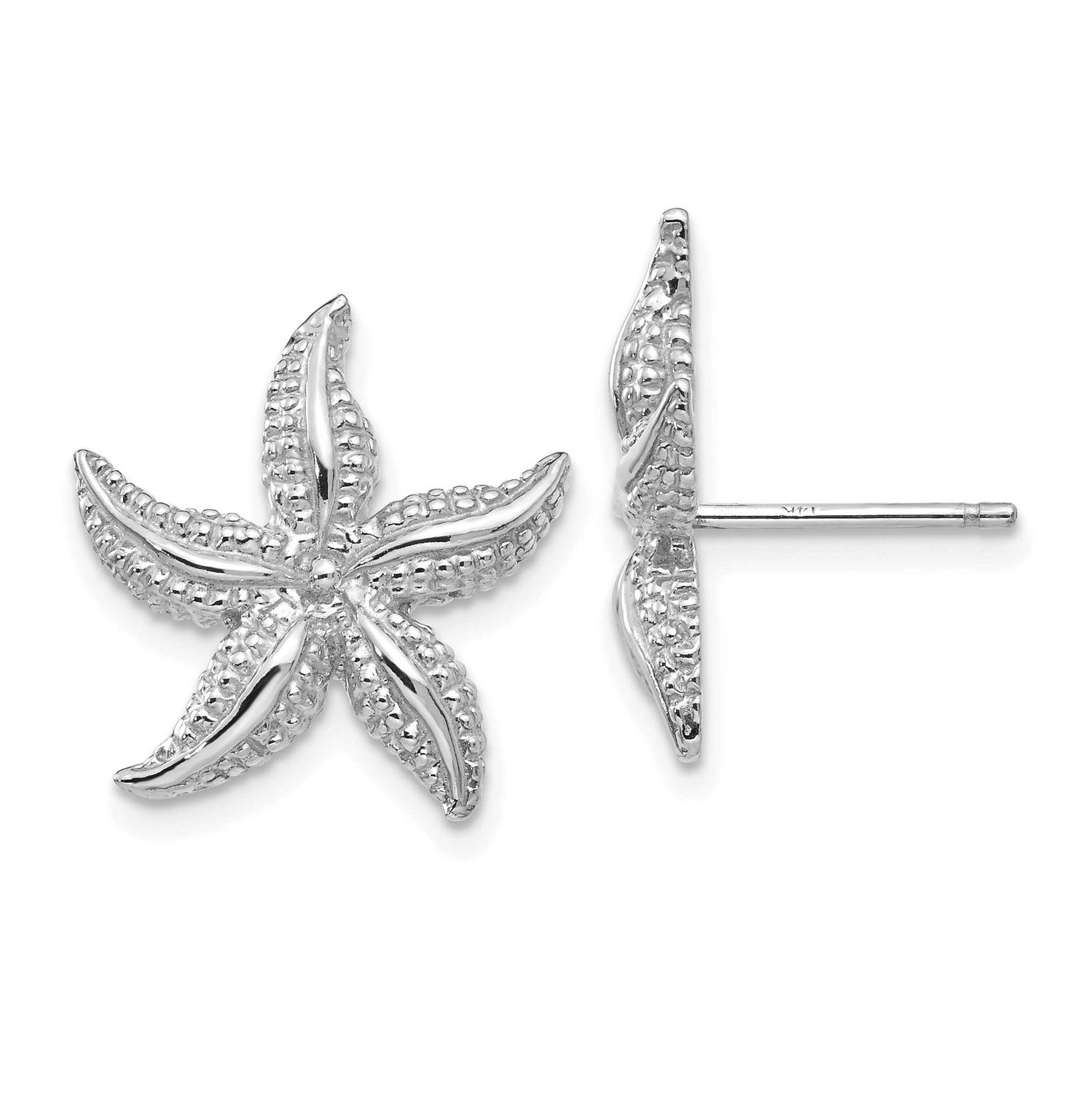 Starfish Post Earrings 14k White Gold, MPN: TC587W, UPC: 637218161072
