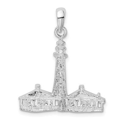 De-Ani Sanibel Island Lighthouse Pendant Sterling Silver Rhodium-Plated, MPN: QC10377, UPC: