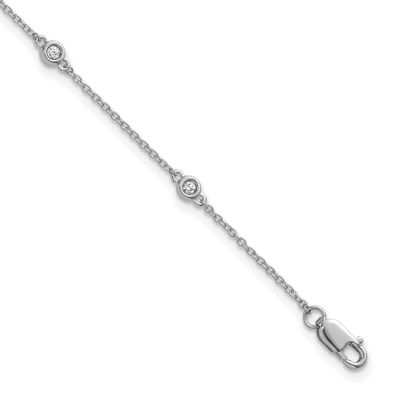 Diamond Station Cable Bracelet 14k White Gold, MPN: PM1010-010-WA-7, UPC: