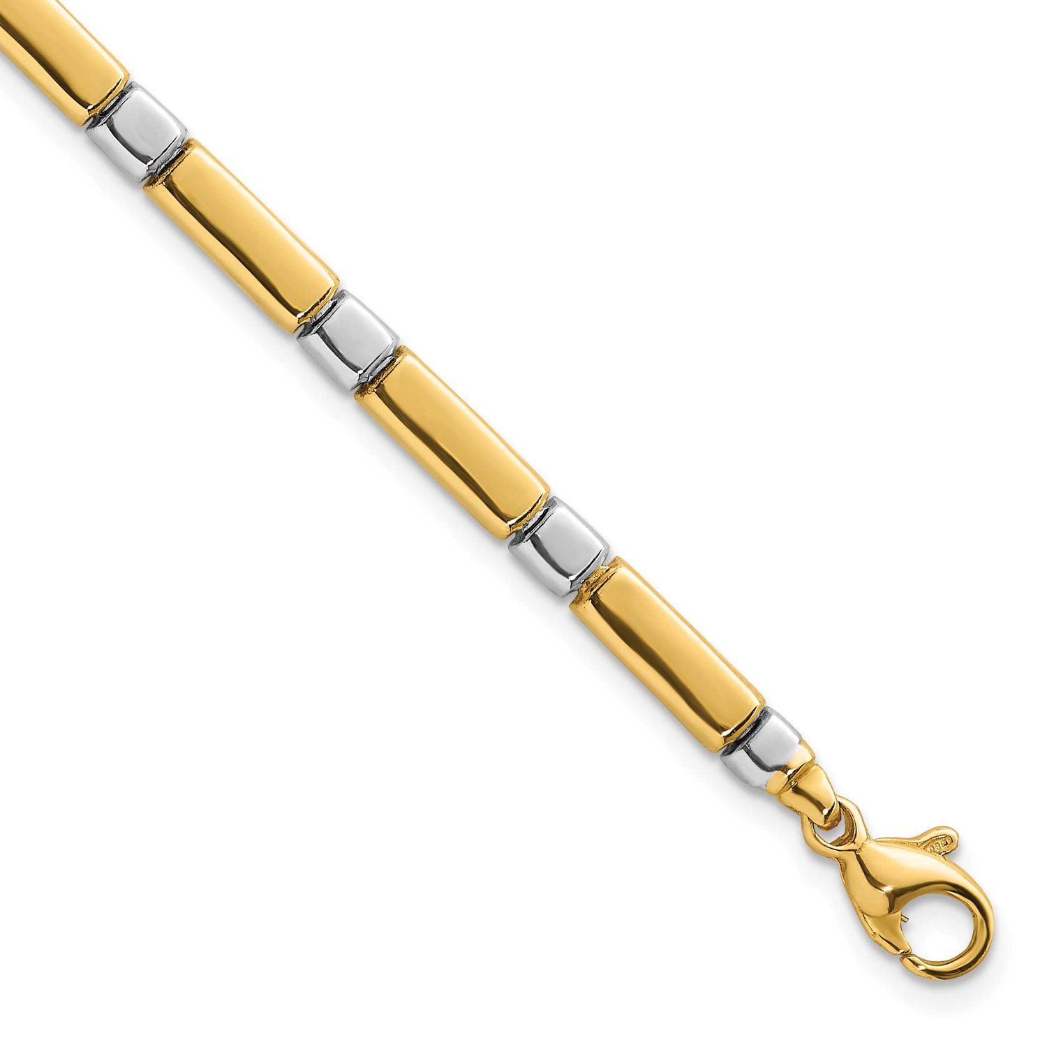 Fancy Link 4mm Bracelet 14K Two Tone Gold Polished, MPN: SF3181-7.5, UPC: