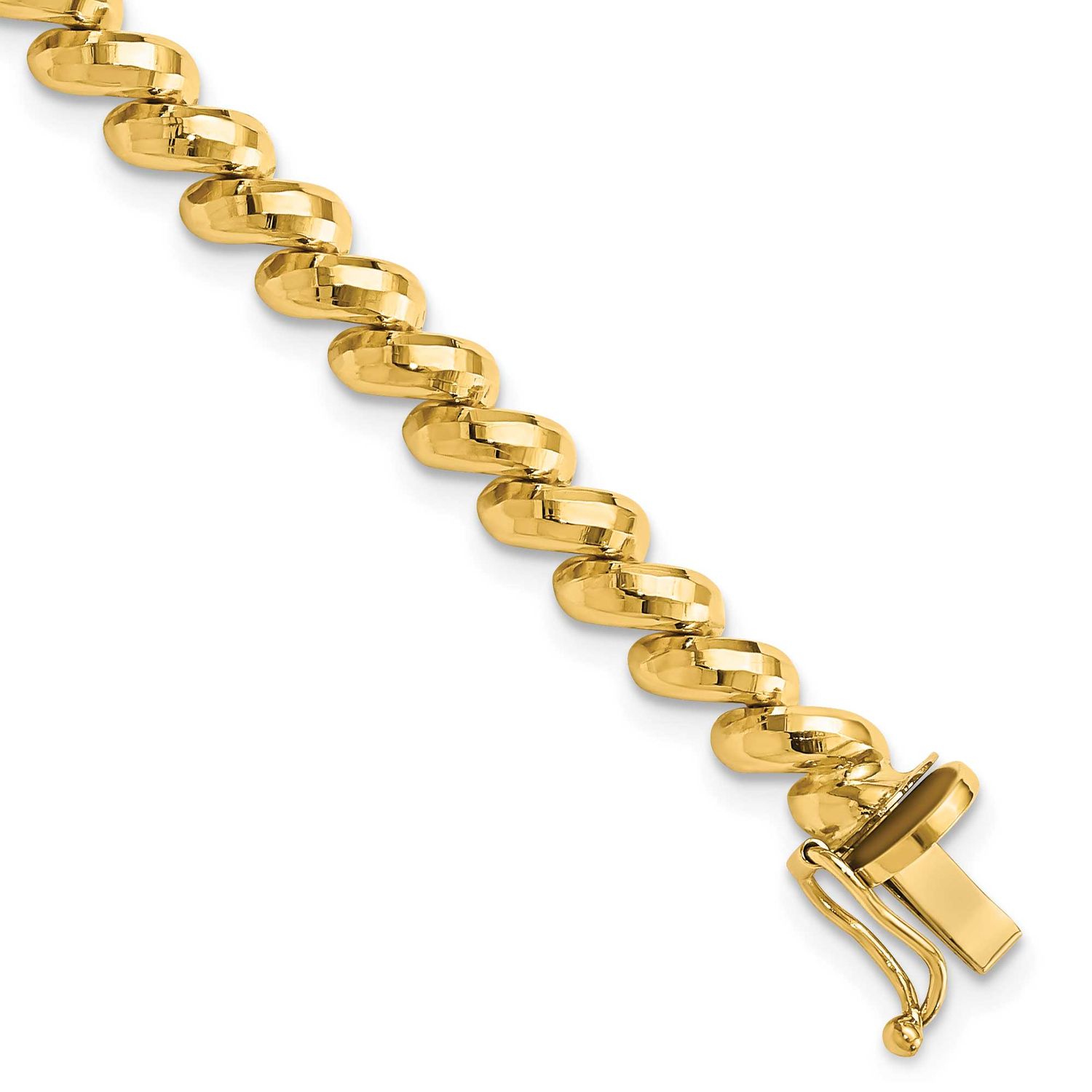 Faceted San Marco Bracelet 10k Gold, MPN: 10FSM8-7, UPC: