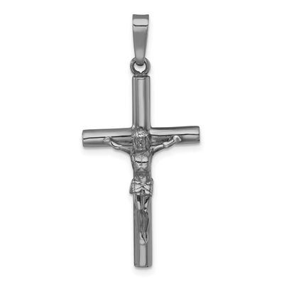 Ruthenium Finish Polished Crucifix Pendant Sterling Silver, MPN: QC11651, UPC: