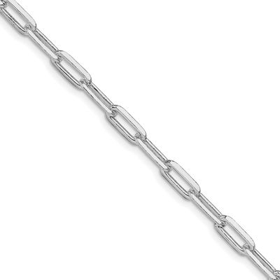 4.25mm Elongated Open Link Chain 18 Inch Sterling Silver Rhodium-Plated, MPN: QFC54R-18, UPC: