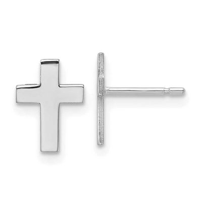 Polished Cross Earrings 10k White Gold, MPN: 10TC740W, UPC: