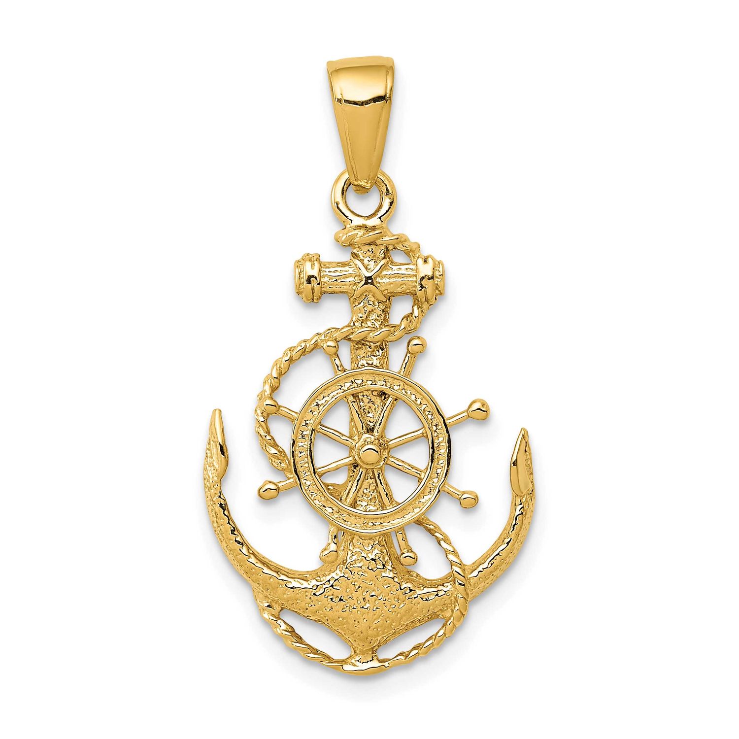 Medium Anchor with Wheel Pendant 10k Gold, MPN: 10K3080, UPC: